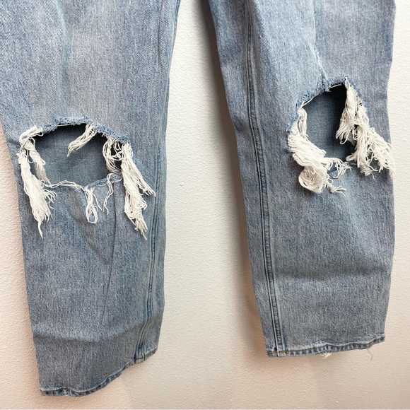 Abercrombie & Fitch 90’s Straight Ultra High Rise Light Destroy Women’s 29 Short - Picture 7 of 8